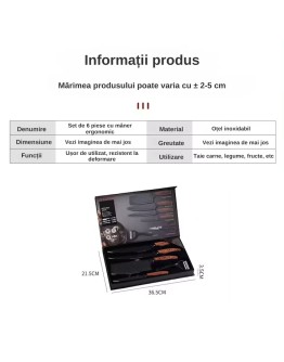 Комплект ножове с белачка и ножица 6 части